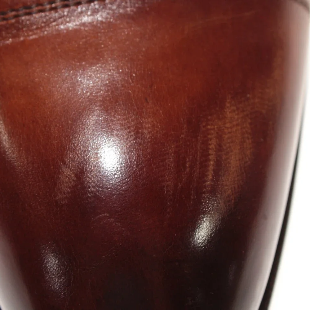Di Bianco NWD Lace Up Derby Dress Shoes Size 46 (US 13) in Brown Leather